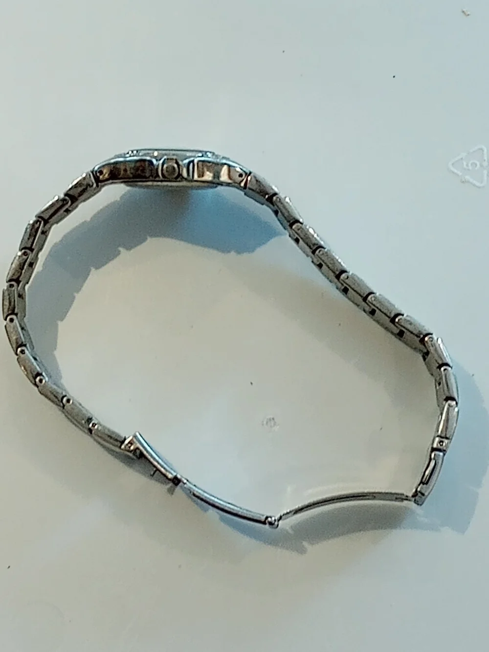 Movado Silver Tone Bracelet Watch with Black Dial